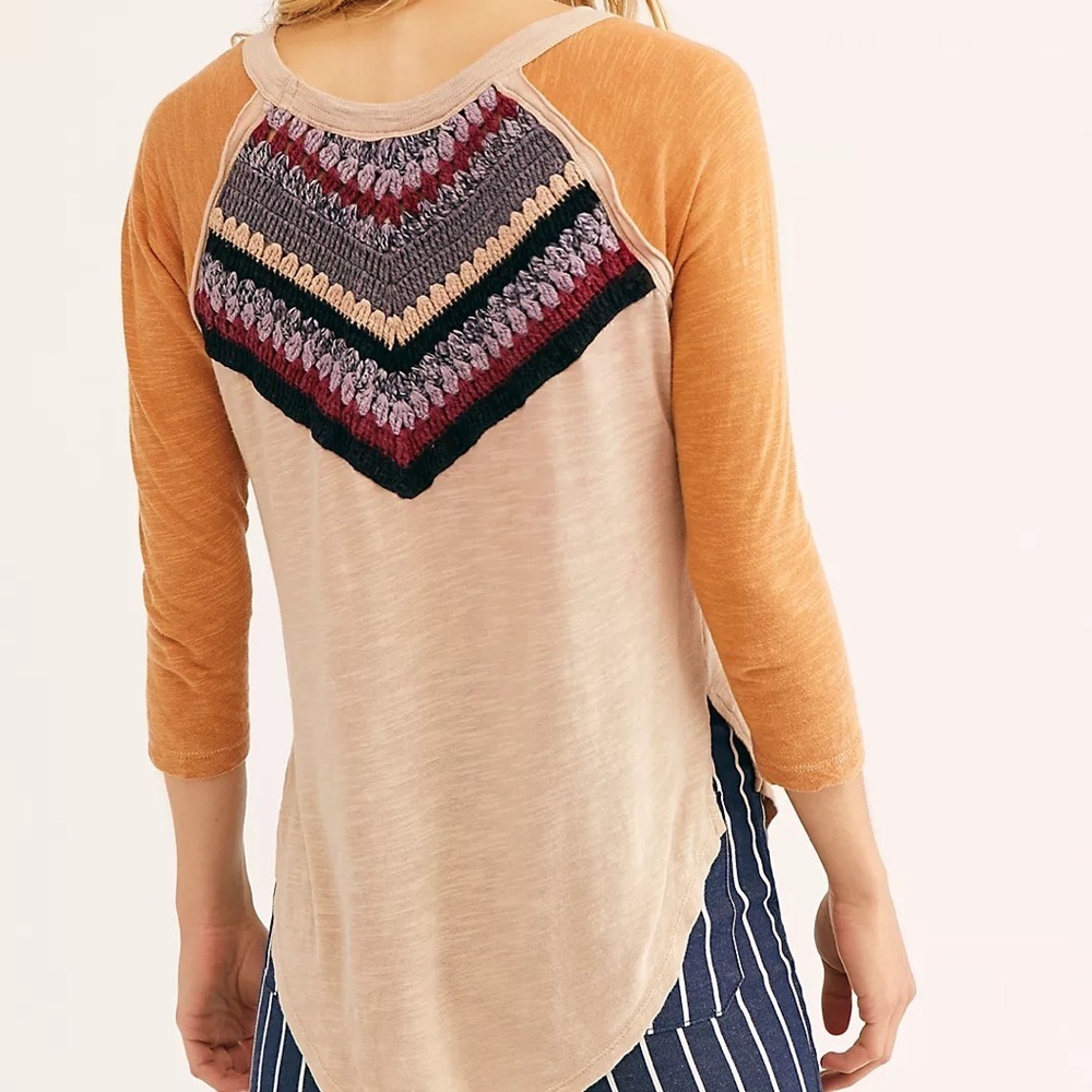 WE THE FREE PEOPLE Spring Bound Long Sleeve Calm Sand Combo